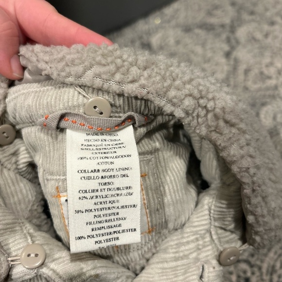 Timberland Boys Jacket 18 M Brown Tan Corduroy Trucker Winter Removable Collar - Picture 5 of 5